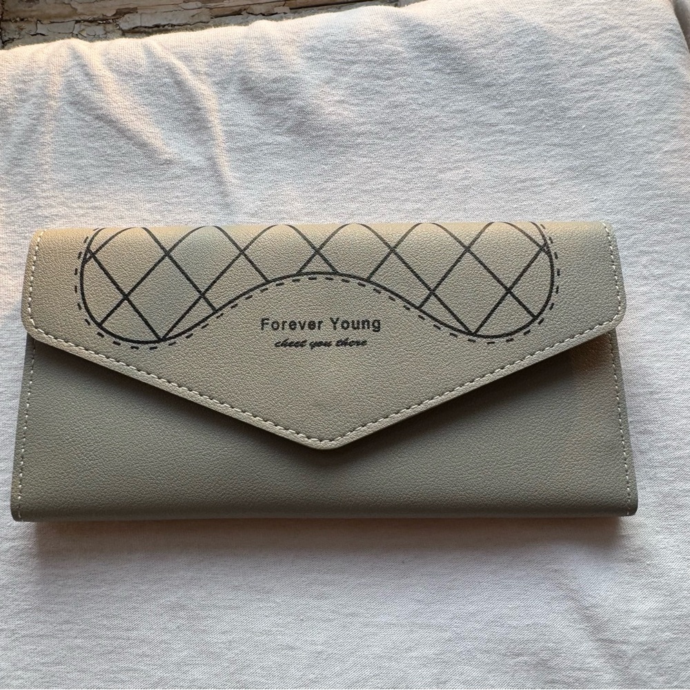 Gray Women's Premium Forever Young Continental Fold over Leather Wallet